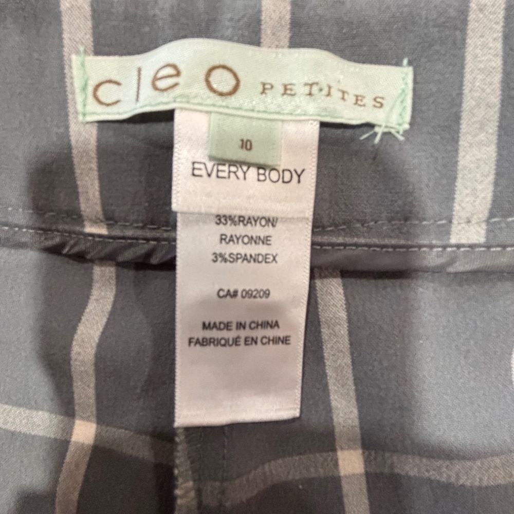 Cleo petites Everybody ankle pants grey and white size 10 petite - Picture 9 of 11